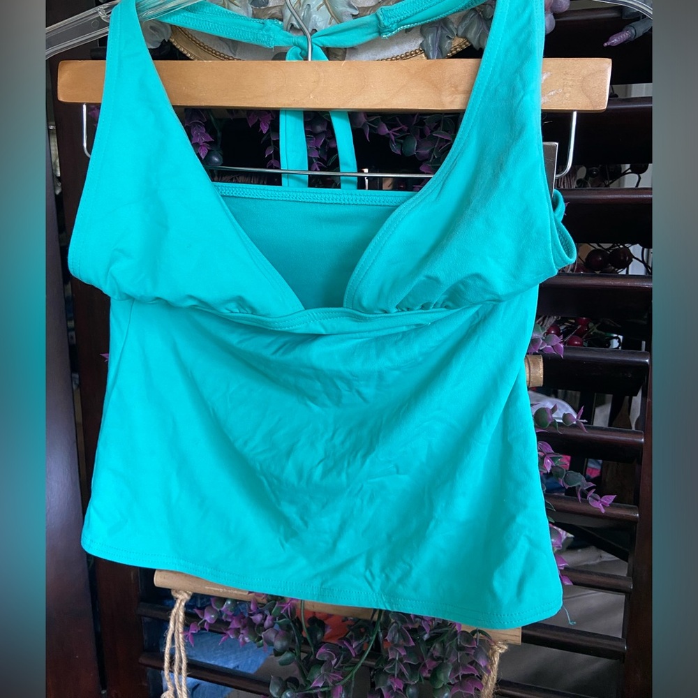 Calvin Klein Swimwear Halter-Style Tankini Top Seagreen